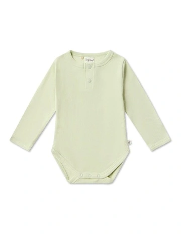 Honeydew Long Sleeve Organic Bodysuit in Green