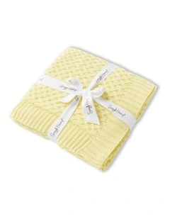 Sunlight Diamond Knit Organic Baby Blanket in Yellow