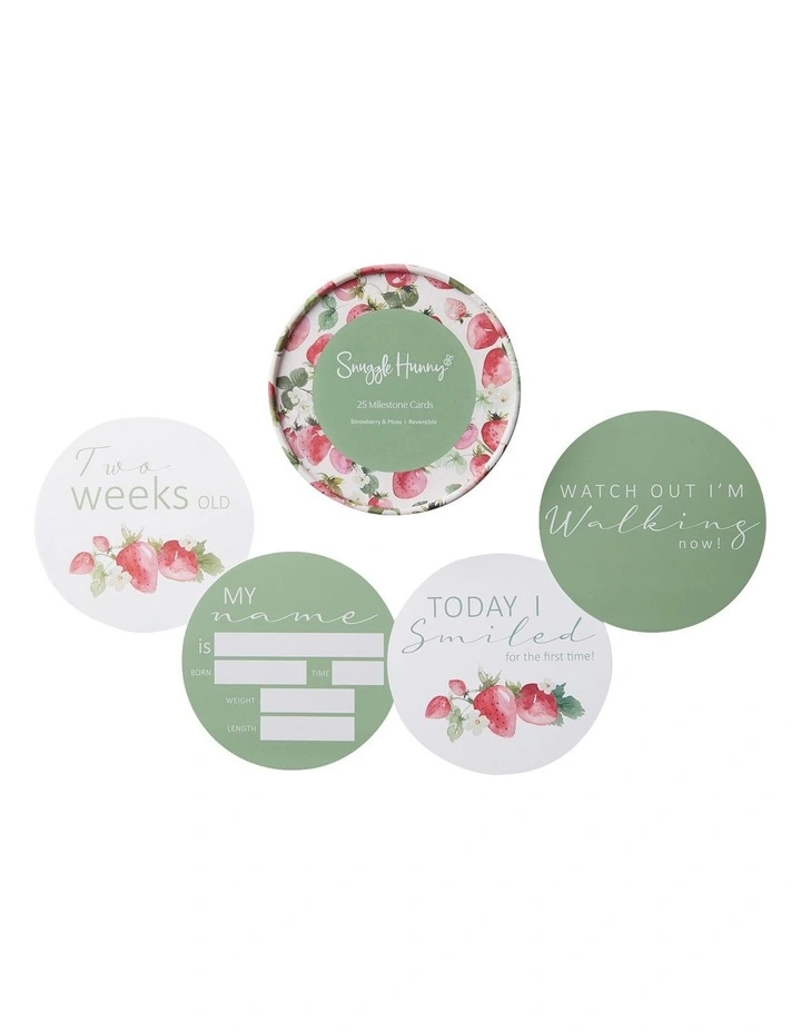 Strawberry & Moss Reversible Milestone Cards image 1