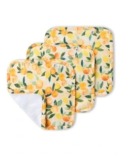 Sunny Citrus Organic Wash Cloths 3 Pack in Orange