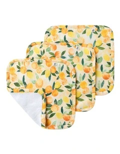 Sunny Citrus Organic Wash Cloths 3 Pack in Orange