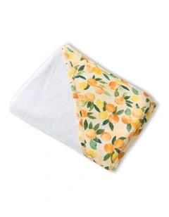 Sunny Citrus Organic Hooded Baby Towel in Orange