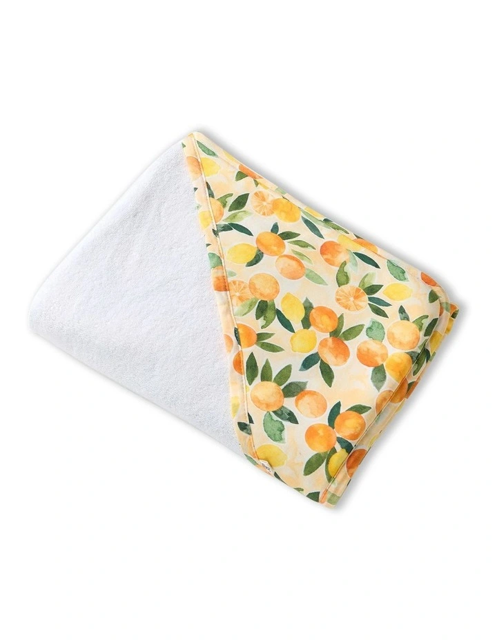 Sunny Citrus Organic Hooded Baby Towel in Orange image 1