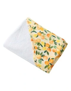 Sunny Citrus Organic Hooded Baby Towel in Orange