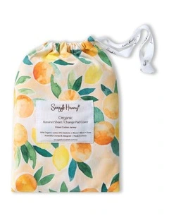 Sunny Citrus Organic Bassinet Sheet/Change Pad Cover in Orange
