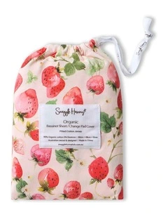 Strawberry Organic Bassinet Sheet/Change Pad Cover in Pink