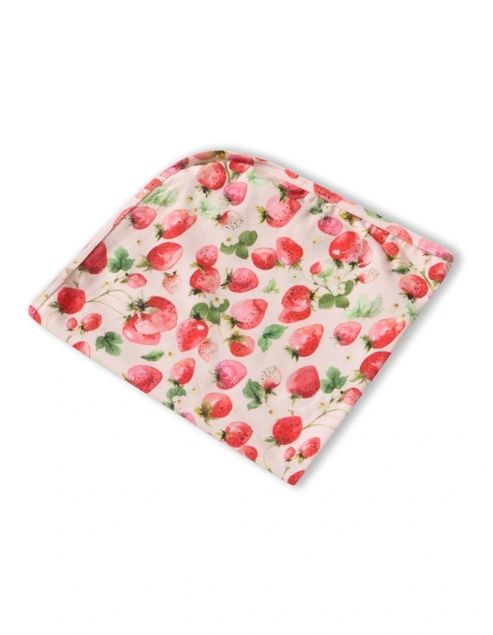 Strawberry Organic Jersey Wrap & Topknot Set in Pink image 3