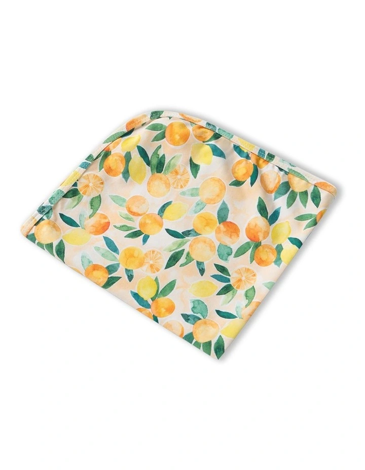 Sunny Citrus Organic Jersey Wrap & Beanie Set in Orange image 3