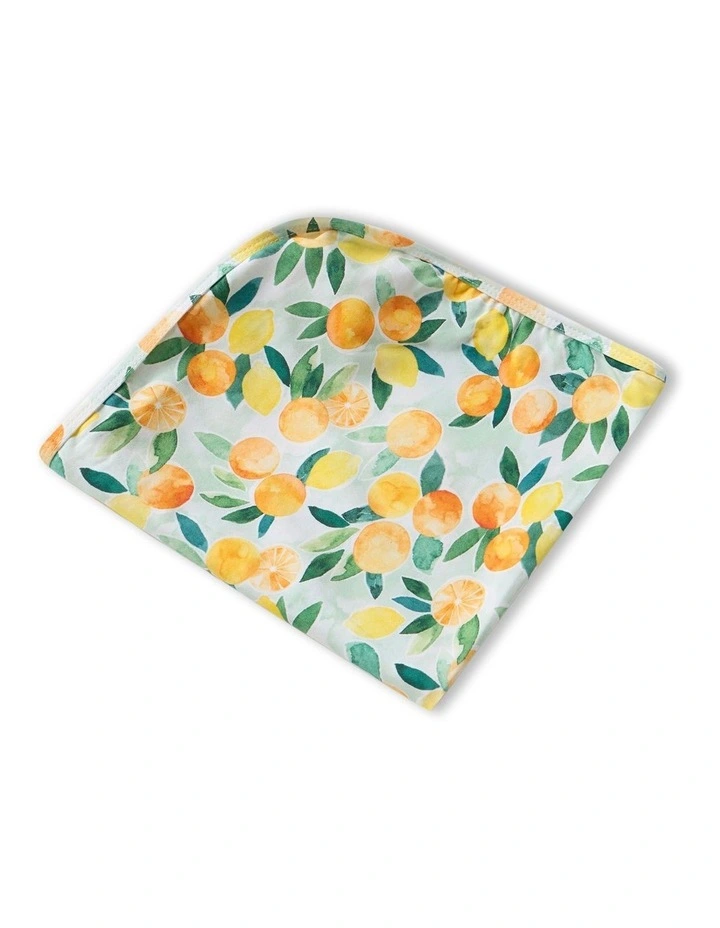 Citrus Squeeze Organic Jersey Wrap & Beanie Set in Green image 2