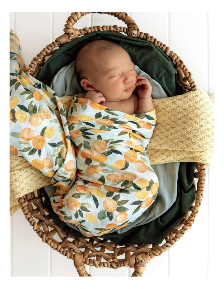 Citrus Squeeze Organic Muslin Wrap in Green image 3