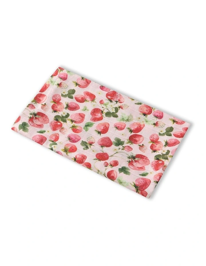 Strawberry Organic Muslin Wrap in Pink image 1