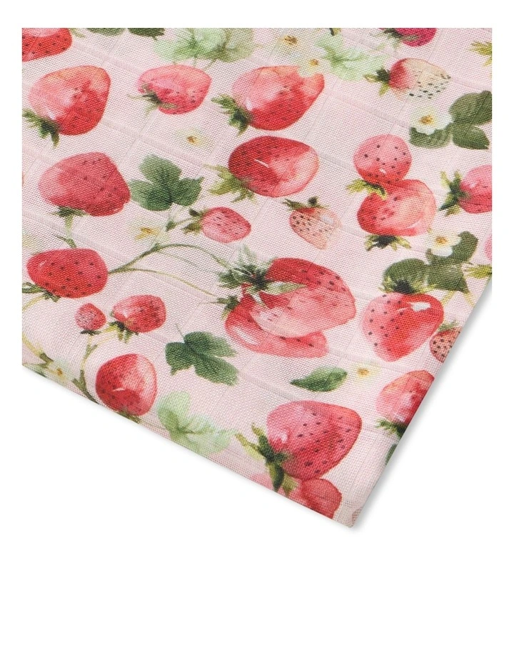 Strawberry Organic Muslin Wrap in Pink image 2