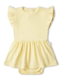Sunlight Short Sleeve Organic Dress in Yellow