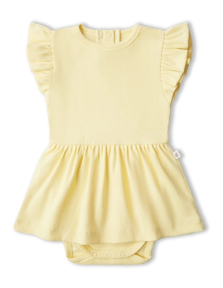 Sunlight Short Sleeve Organic Dress in Yellow image 1