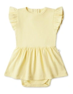 Sunlight Short Sleeve Organic Dress in Yellow