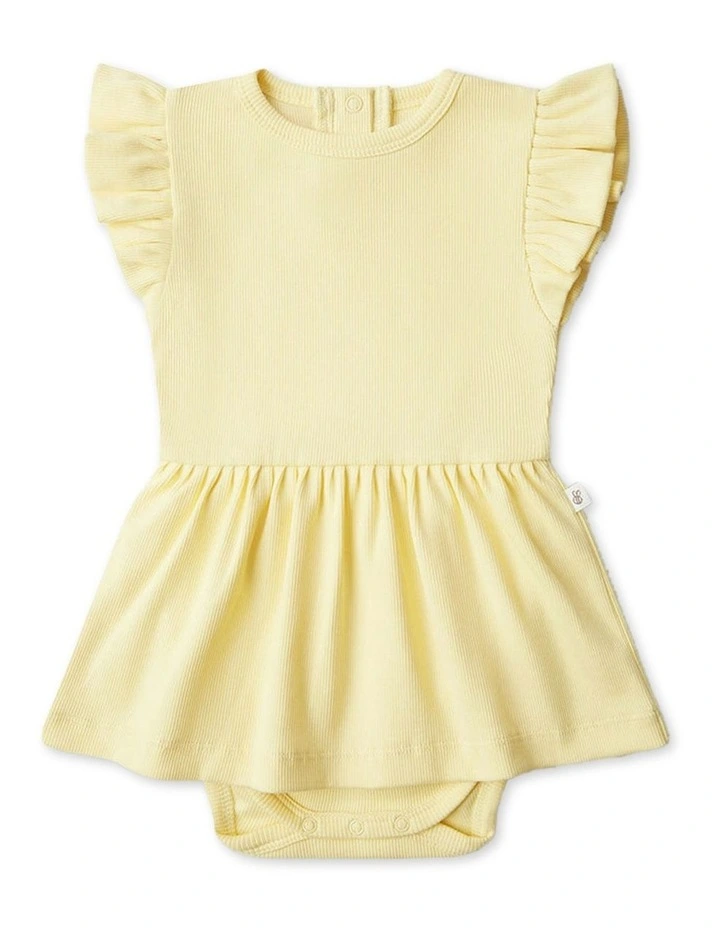 Sunlight Short Sleeve Organic Dress in Yellow image 1