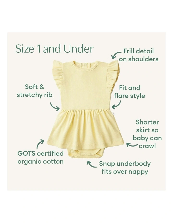 Sunlight Short Sleeve Organic Dress in Yellow image 4