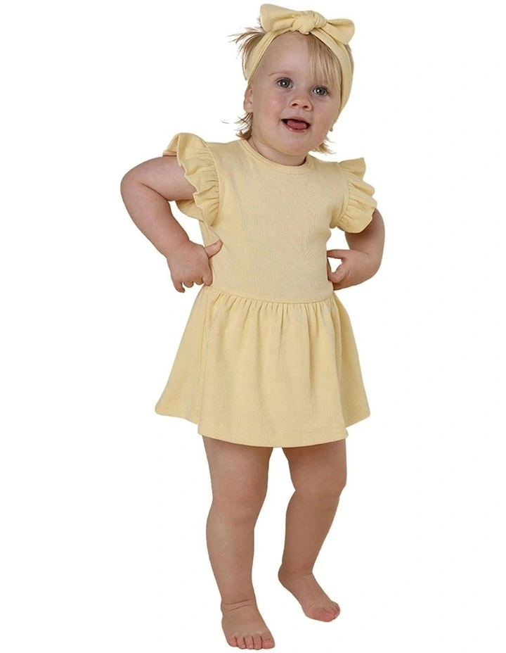 Sunlight Short Sleeve Organic Dress in Yellow image 7