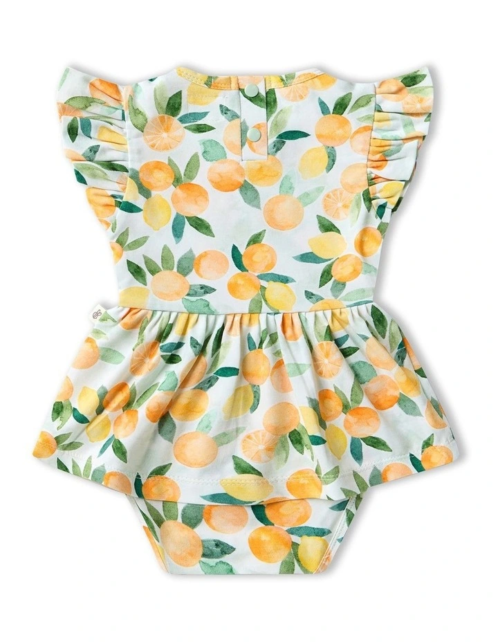 Citrus Squeeze Short Sleeve Organic Dress in Blue image 2