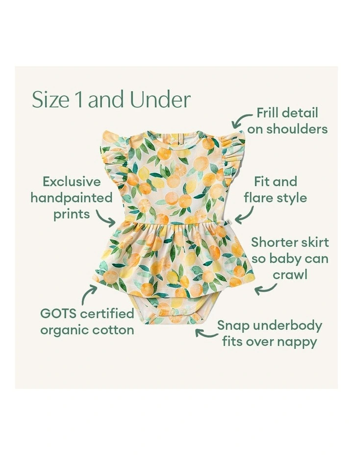 Sunny Citrus Short Sleeve Organic Dress in Orange image 4