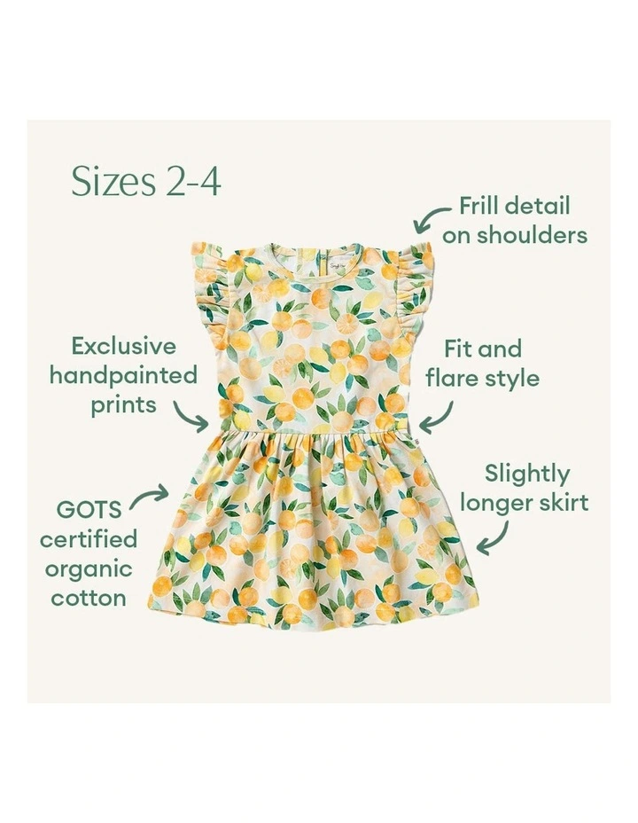 Sunny Citrus Short Sleeve Organic Dress in Orange image 5