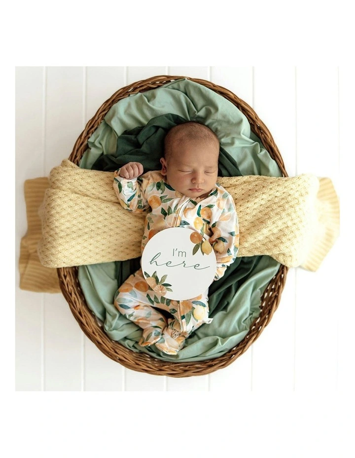 Sunny Citrus Organic Snuggle Sleepsuit Zip Footie in Orange image 6