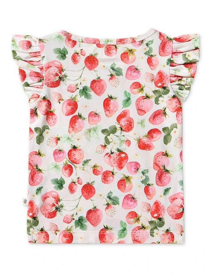 Strawberry Organic T-Shirt with Frill in Pink image 6