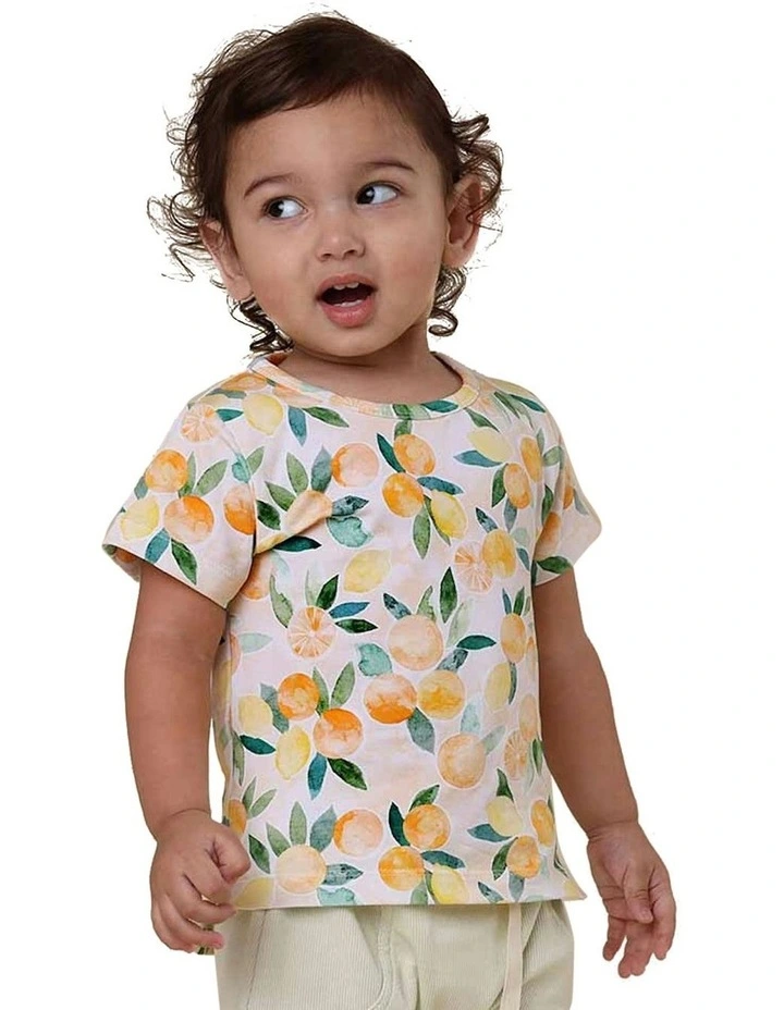 Sunny Citrus Organic T-Shirt in Orange image 2