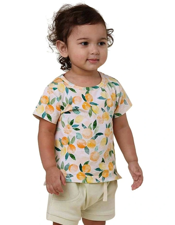 Sunny Citrus Organic T-Shirt in Orange image 3