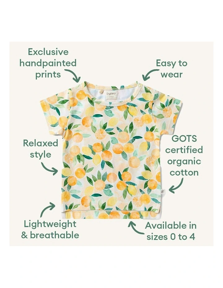 Sunny Citrus Organic T-Shirt in Orange image 4
