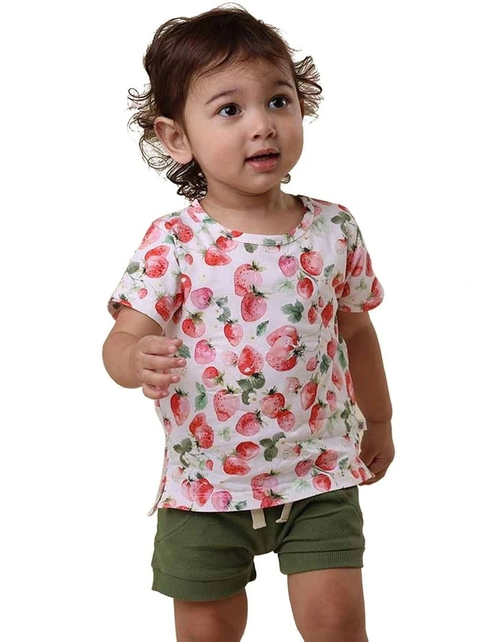 Strawberry Organic T-Shirt in Red image 2
