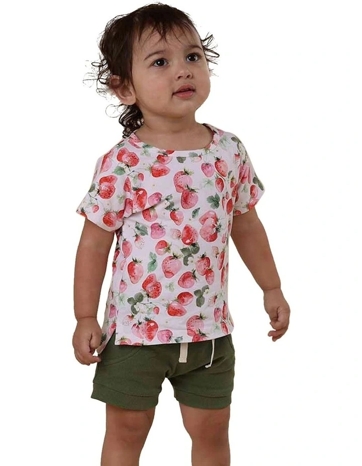 Strawberry Organic T-Shirt in Red image 5