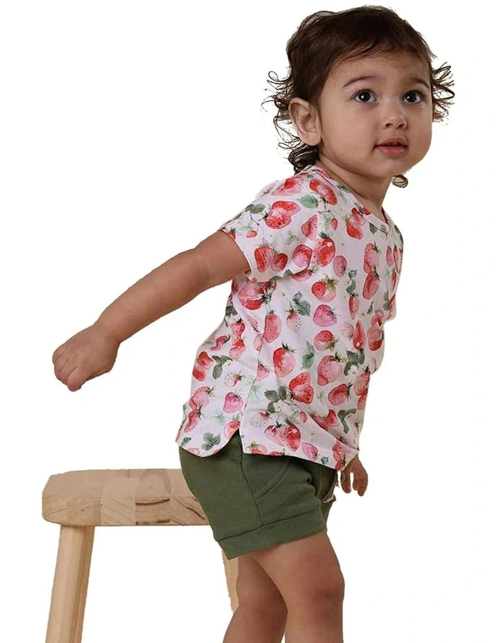 Strawberry Organic T-Shirt in Red image 7