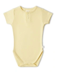 Sunlight Short Sleeve Organic Bodysuit in Yellow
