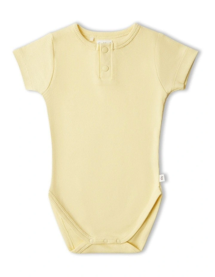 Sunlight Short Sleeve Organic Bodysuit in Yellow image 1