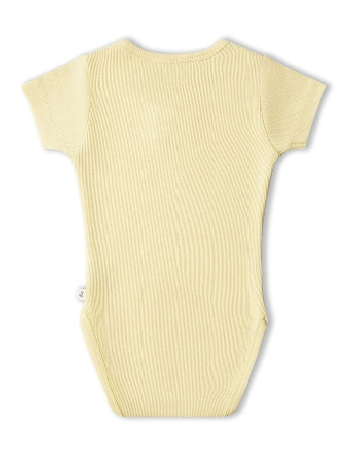 Sunlight Short Sleeve Organic Bodysuit in Yellow image 2