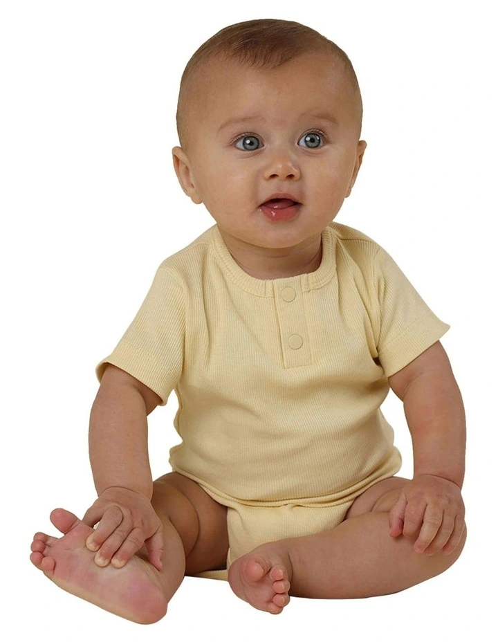 Sunlight Short Sleeve Organic Bodysuit in Yellow image 2