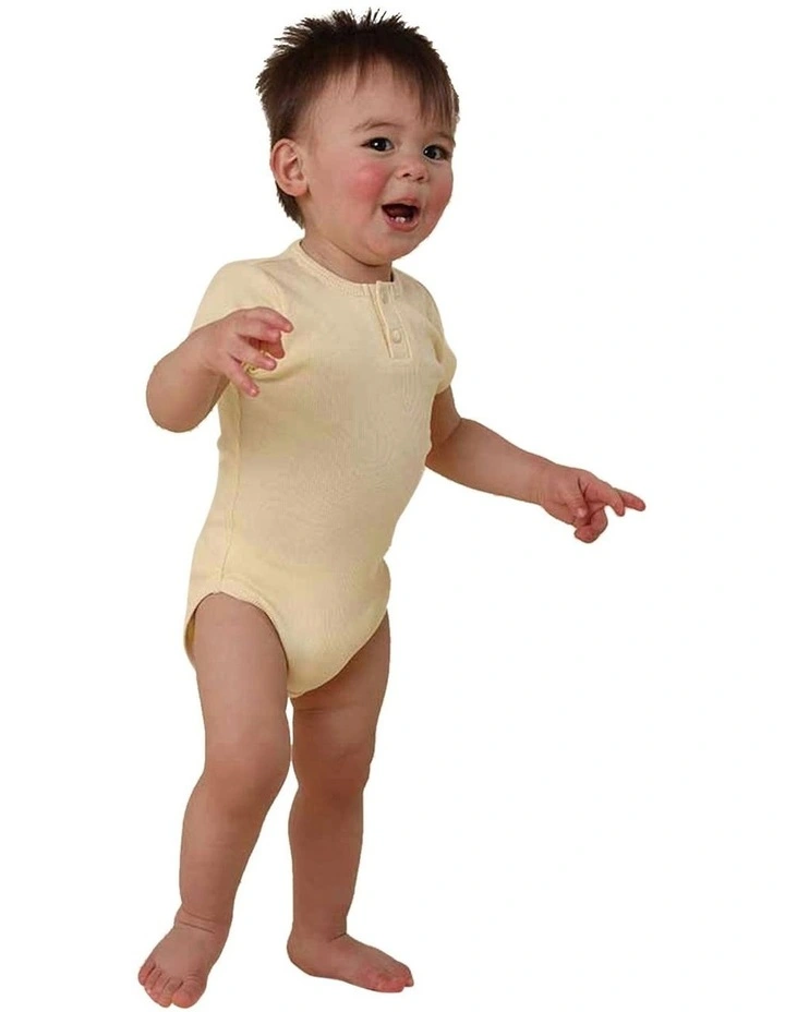 Sunlight Short Sleeve Organic Bodysuit in Yellow image 3