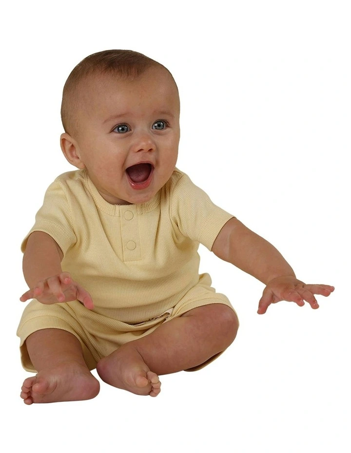 Sunlight Short Sleeve Organic Bodysuit in Yellow image 6