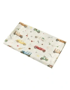 Vintage Cars Organic Muslin Wrap in Beige