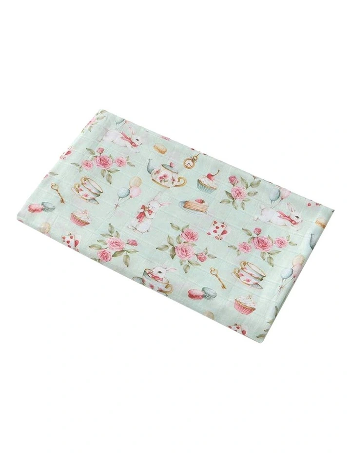 White Rabbit Organic Muslin Wrap in Green image 1