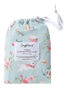 White Rabbit Organic Bassinet Sheet/Change Pad Cover in Green