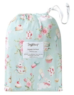 White Rabbit Organic Fitted Cot Sheet in Blue