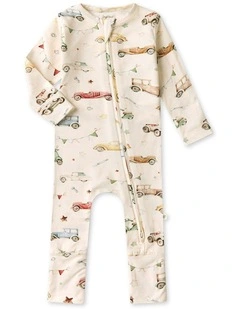 Vintage Cars Organic Snugglesuit Convertible Romper in Multi