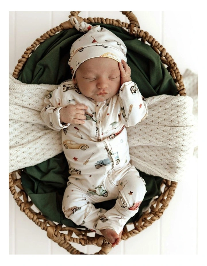 Vintage Cars Organic Snugglesuit Convertible Romper in Multi image 3