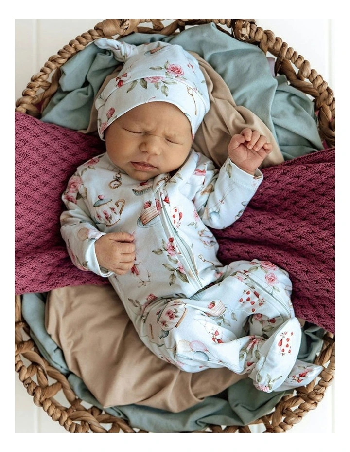 Rabbit Organic Snuggle Sleepsuit Zip Footie in Sage image 4