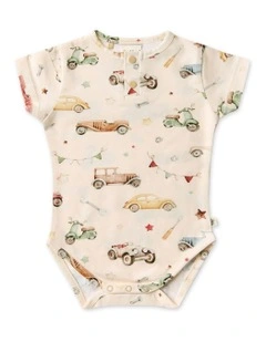 Vintage Cars Short Sleeve Organic Bodysuit in Assorted