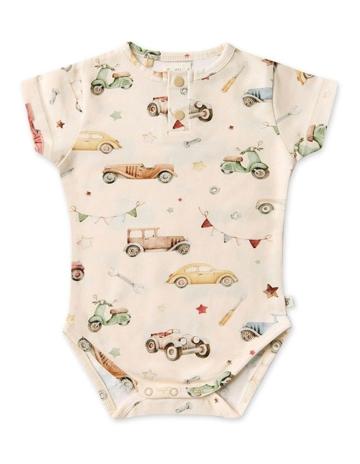Vintage Cars Short Sleeve Organic Bodysuit in Assorted image 1
