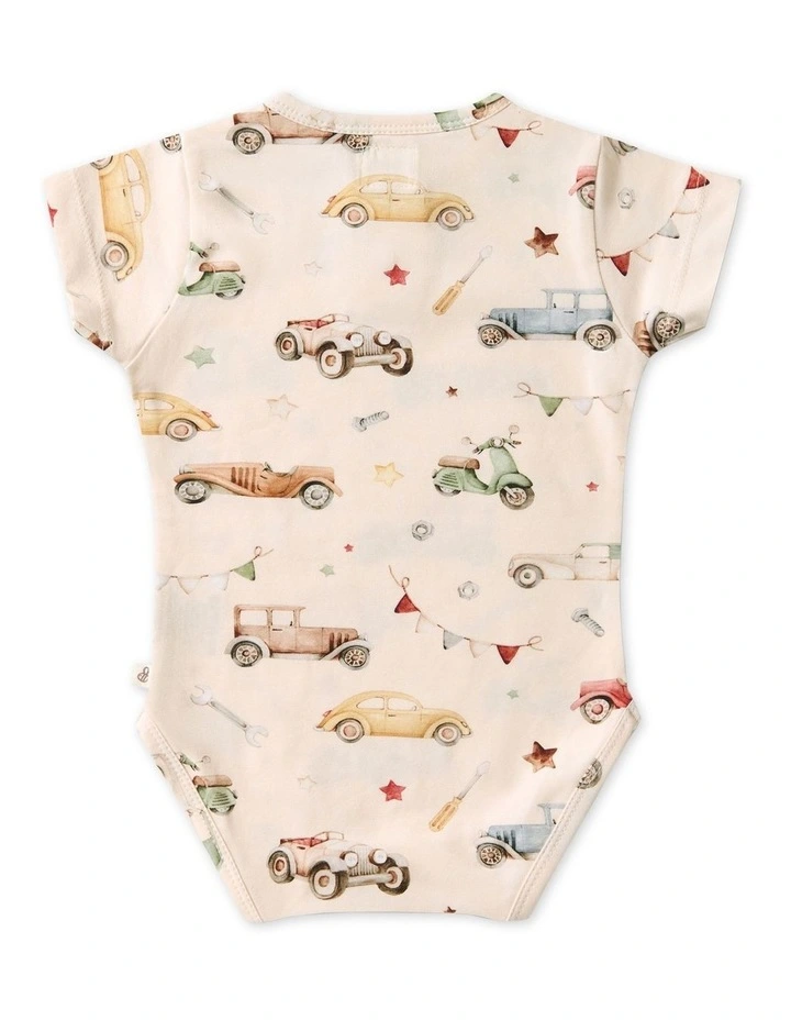 Vintage Cars Short Sleeve Organic Bodysuit in Assorted image 2