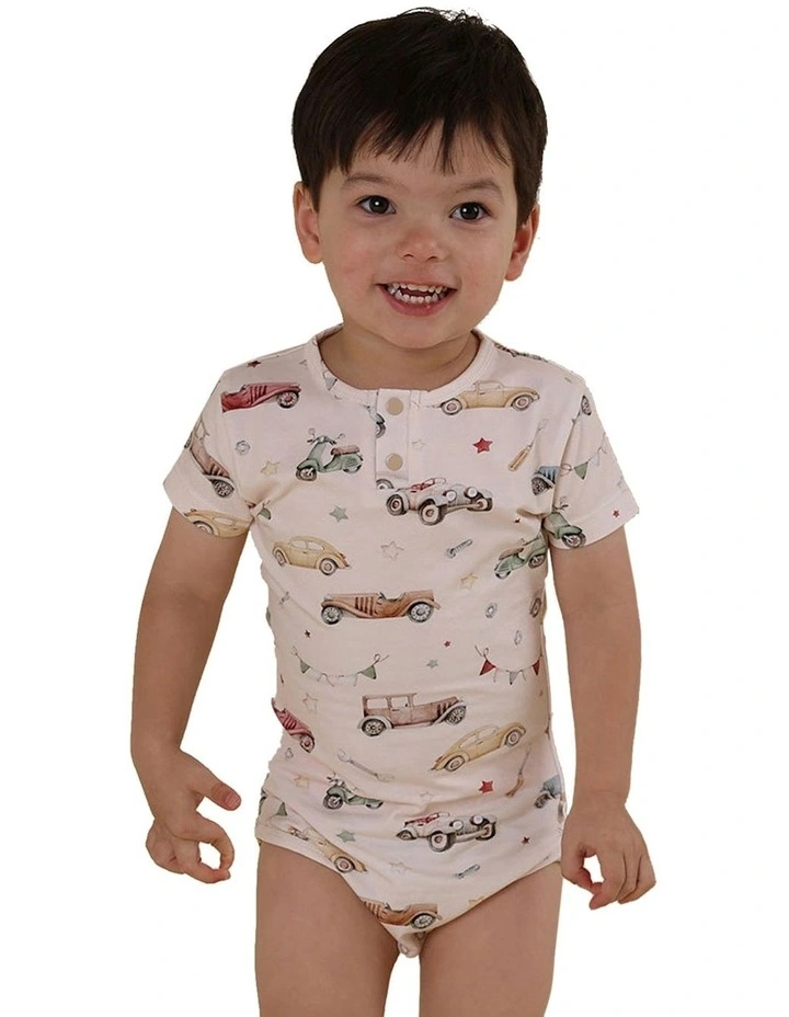 Vintage Cars Short Sleeve Organic Bodysuit in Assorted image 5